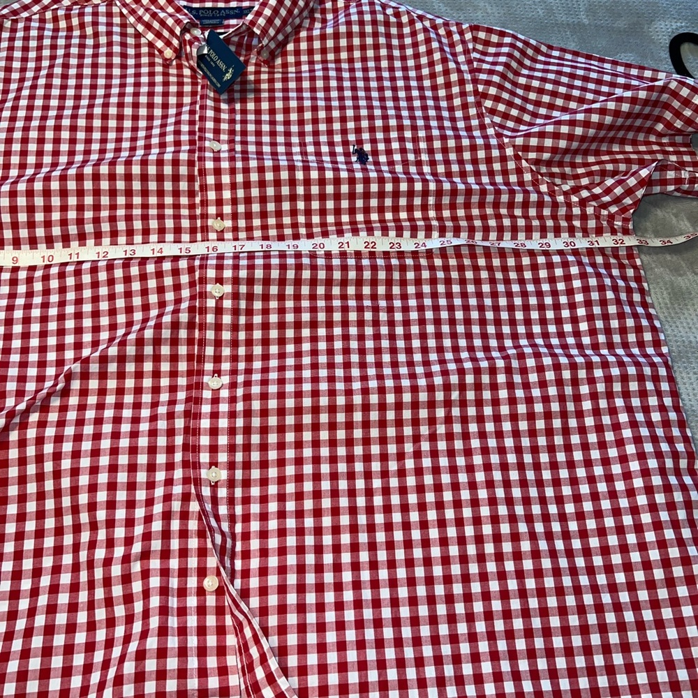 U.S. Polo Assn. Red Gingham Button-Down Shirt 3XLT NWT - Picture 6 of 7